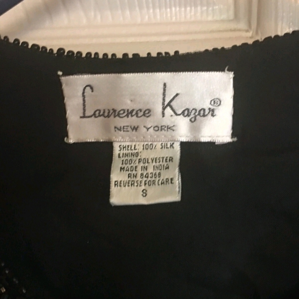BLACK SEQUINED EVENING JACKET S 8 BY Lawrence Kazar. - Picture 3 of 7